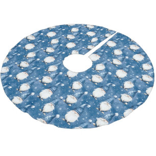 Christmas Snowy Blue Tree Skirt