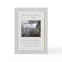Christmas Snowy Cabin in the Woods Christmas Card