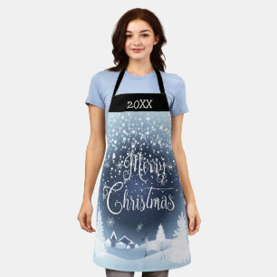 Christmas Snowy Fairy Tale Fantasy Forest 20XX Apron