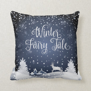 Christmas Snowy Fairy Tale Fantasy Forest Winter Cushion