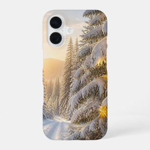 Christmas Snowy Forest Sunrise Phone Case