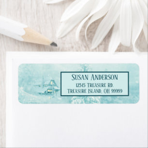 Christmas Snowy Hot Cocoa Weather Return Address Label