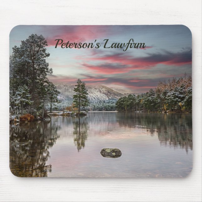 Christmas Snowy Landscape Business Mouse Pad (Front)