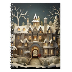 Christmas Snowy Manor Storybook Wonderland Notebook