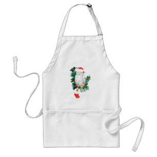 Christmas Snowy Owl Stocking Gifts Holly Designed Standard Apron