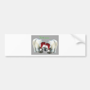 Christmas Snuggling Polar Bears Bumper Sticker