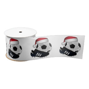 Christmas Soccer Ball and Shoe Satin Ribbon