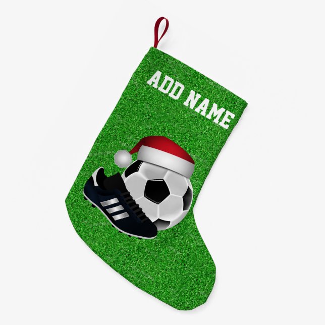 Christmas Soccer Ball and Shoe Small Christmas Stocking (Front (Hanging))