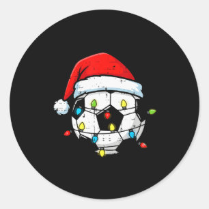 Christmas Soccer Ball Santa Xmas Football Sport Me Classic Round Sticker