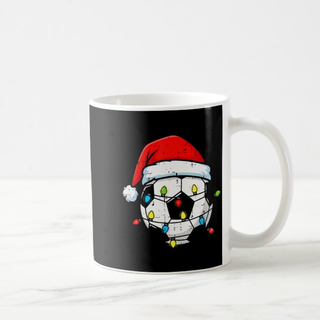 Christmas Soccer Ball Santa Xmas Football Srt Men  Coffee Mug (Right)