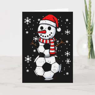 Christmas Soccer Ball Snowman Xmas Football Boys K Card