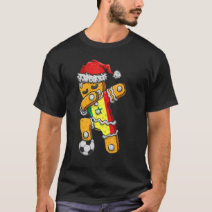 Christmas Soccer Boy Dabbing Gingerbread Senegal F T-Shirt