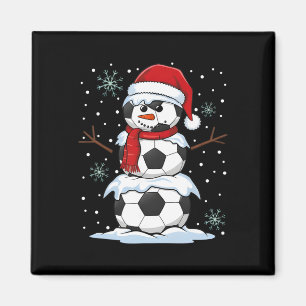 Christmas Soccer Byll Funny Snowman Xmas Pajamas M Magnet