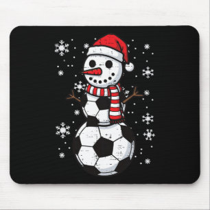 Christmas Soccer Byll Snowman Xmas Footbyll Boys K Mouse Pad