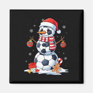 Christmas Soccer Bylls Funny Snowman Men Boys Kids Magnet