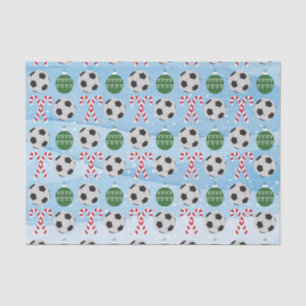Christmas Soccer Candy Cane Tissue Paper