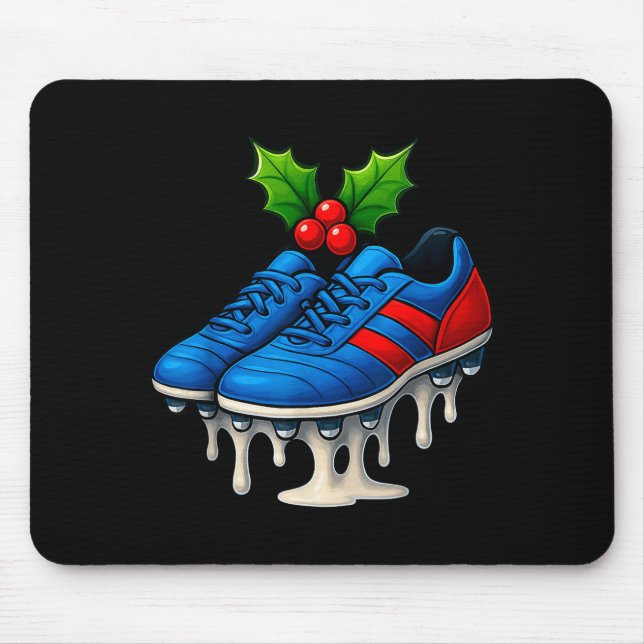 Christmas Soccer Cleats Ice Cream Drip Xmas  Mouse Pad (Front)