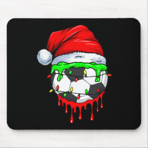 Christmas Soccer Drip For Boys Ice Cream Drip Mouse Pad