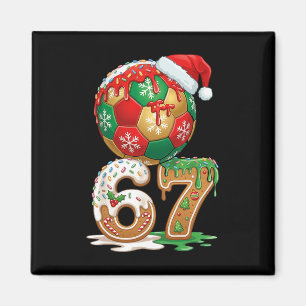 Christmas Soccer Drip Number 67 Boys Soccer 67  Magnet