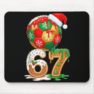 Christmas Soccer Drip Number 67 Boys Soccer 67 Mouse Pad