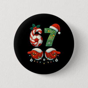 Christmas Soccer Drip Number 67 Boys Soccer Player 6 Cm Round Badge
