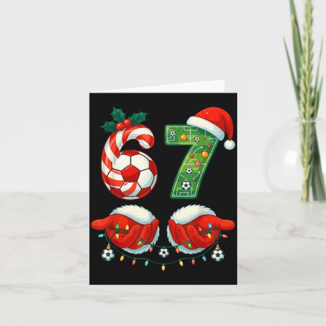 Christmas Soccer Drip Number 67 Boys Soccer Player Card (Front)