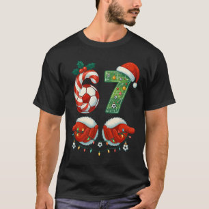 Christmas Soccer Drip Number 67 Boys Soccer Player T-Shirt