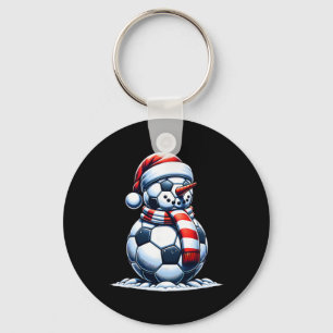 Christmas Soccer Fan Funny Snowman Santa  Key Ring
