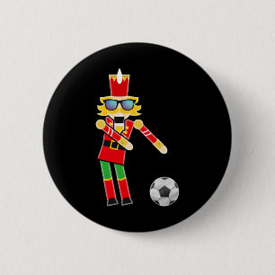 Christmas Soccer Flossing Nutcracker Gifts  6 Cm Round Badge