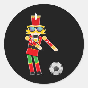 Christmas Soccer Flossing Nutcracker Gifts Classic Round Sticker