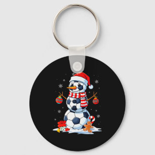 Christmas Soccer Funny Snowman Men Boys Kids  Key Ring