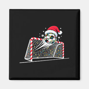 Christmas Soccer Goal Ball Lights Santa Xmas Kids Magnet