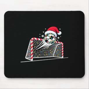 Christmas Soccer Goal Ball Lights Santa Xmas Kids  Mouse Pad