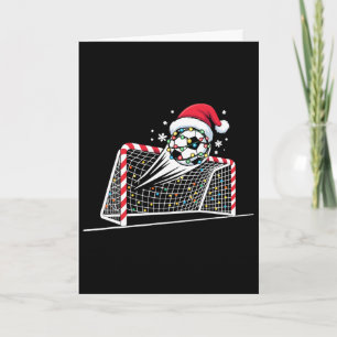 Christmas Soccer Goal Ll Lights Santa Xmas Kids Bo Card