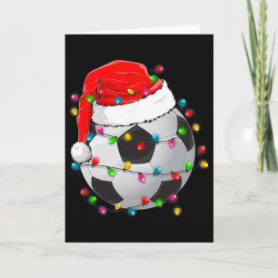 Christmas Soccer Ll Santa Hat Funny Sport Xmas Boy Card