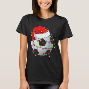 Christmas Soccer Ll Santa Hat Funny Sport Xmas Boy T-Shirt