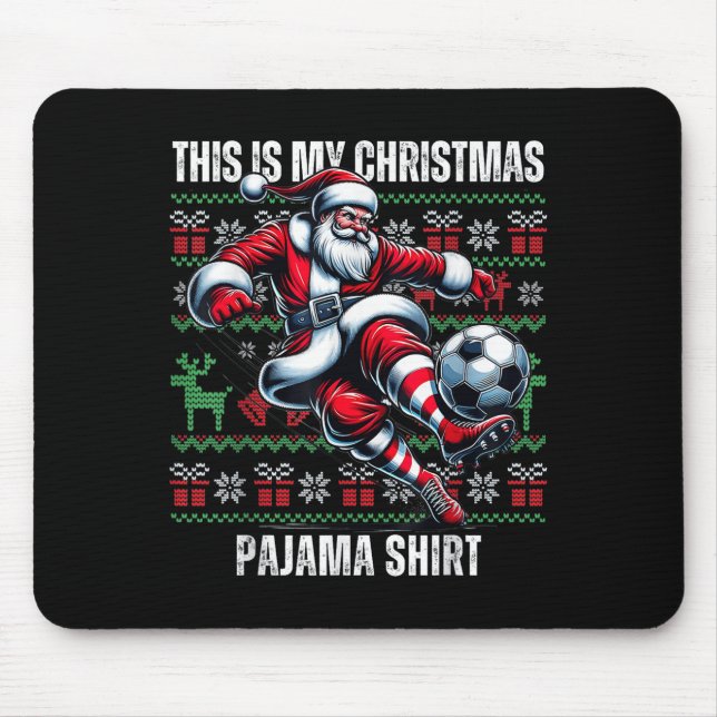 Christmas Soccer Player Srt Lover Santa Hat Xmas P Mouse Pad (Front)