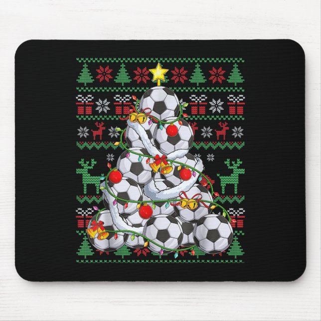 Christmas Soccer Player Srt Lover Santa Hat Xmas P Mouse Pad (Front)