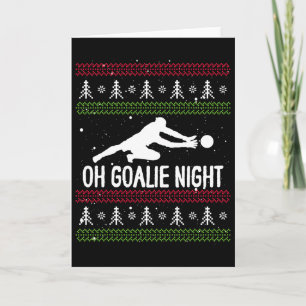 Christmas Soccer Player Xmas Day Goalkeeper Santa Card