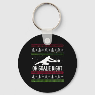 Christmas Soccer Player Xmas Day Goalkeeper Santa  Key Ring