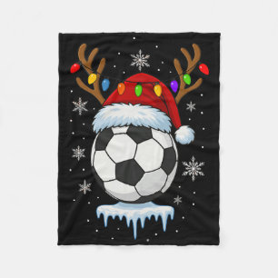 Christmas Soccer Reindeer Fleece Blanket