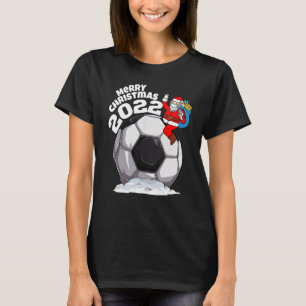 Christmas Soccer Santa Face Mask Merry Christmas B T-Shirt