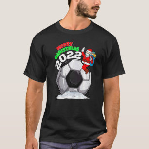 Christmas Soccer Santa Face Mask Merry Christmas B T-Shirt