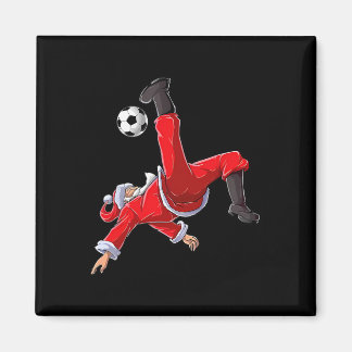 Christmas Soccer Santa Funny Bicycle Kick  Magnet