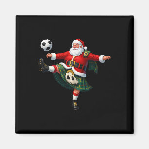 Christmas Soccer Santa Funny Footbyll Festive Merr Magnet