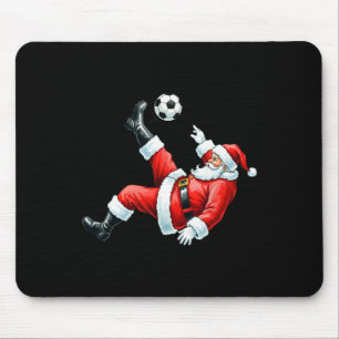 Christmas Soccer Santa Playing Soccer Byll Xmas Bo Mouse Pad