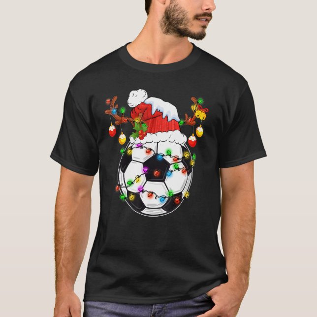 Christmas Soccer Snow Holiday Sport Lover Soccer P T-Shirt (Front)
