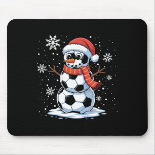 Christmas Soccer Snowman Christmas Women Men Kids Mouse Pad