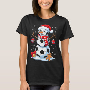 Christmas Soccer Snowman Santa Hat Xmas Pyjamas Me T-Shirt