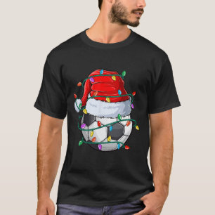 Christmas Soccer Xmas Santa Sports Hat Ll Kids Boy T-Shirt